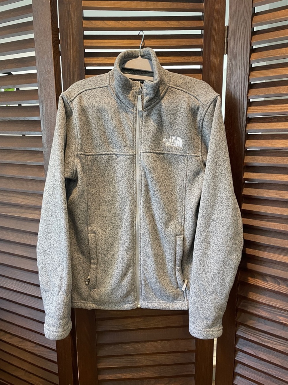 The North Face Light Gray Sherpa Fleece Jacket